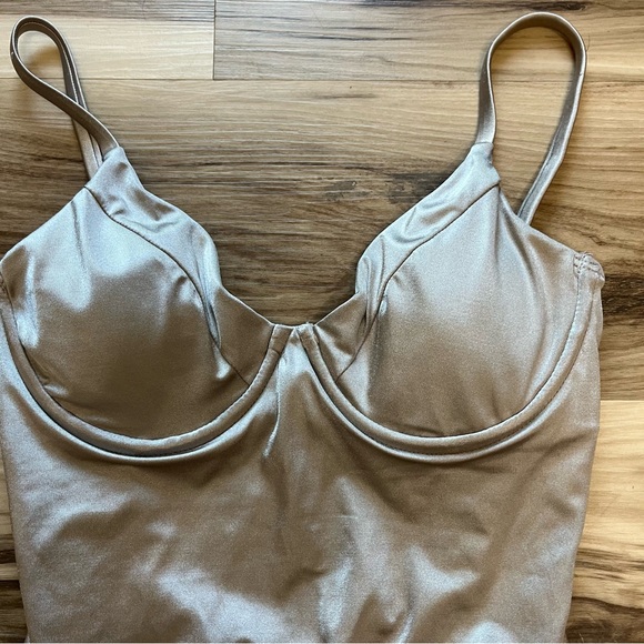 NWOT Good American Swim  Shine Show Off One Piece Color Mink - Picture 8 of 12